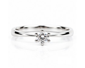 Елегантен 18К  Бяло Злато Диамантен Годежен Пръстен    Bloom Jewellery